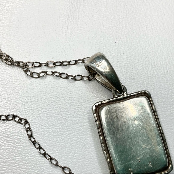 Antique Deco Sterling Butterfly Wing Cameo Necklace England - Picture 6 of 10